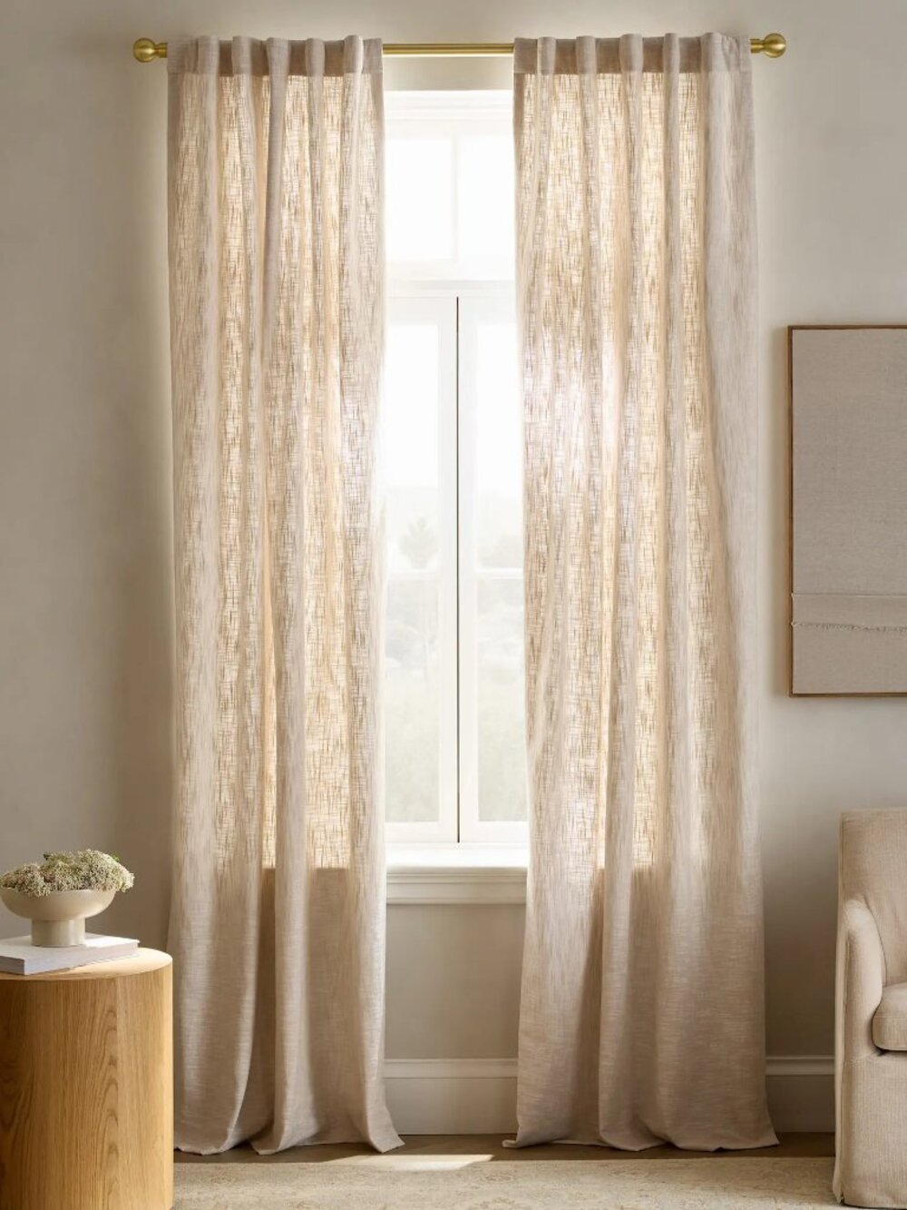 Quince Textured Cotton Curtains Set of 2 48 x 96